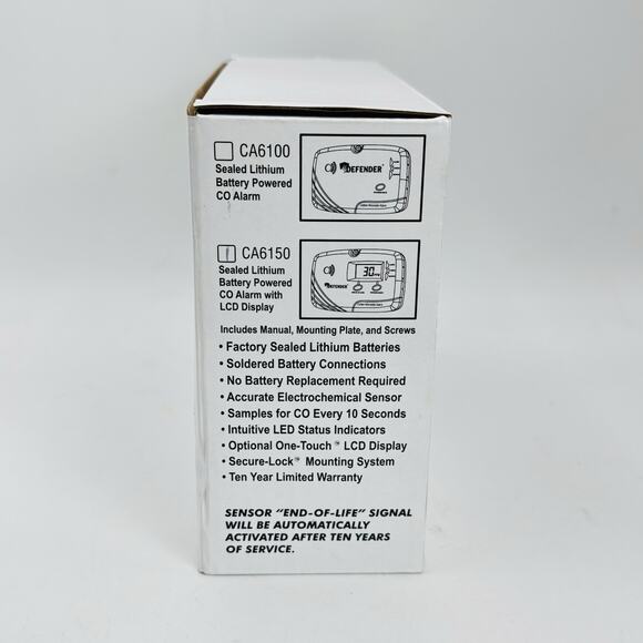 New Defender CA6150 LCD Display Battery Powered Carbon Monoxide Detector Alarm - Picture 4 of 10